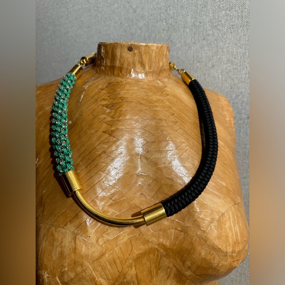 Marni necklace, can be detached to a bracelet
Green black rope gold - Picture 4 of 6
